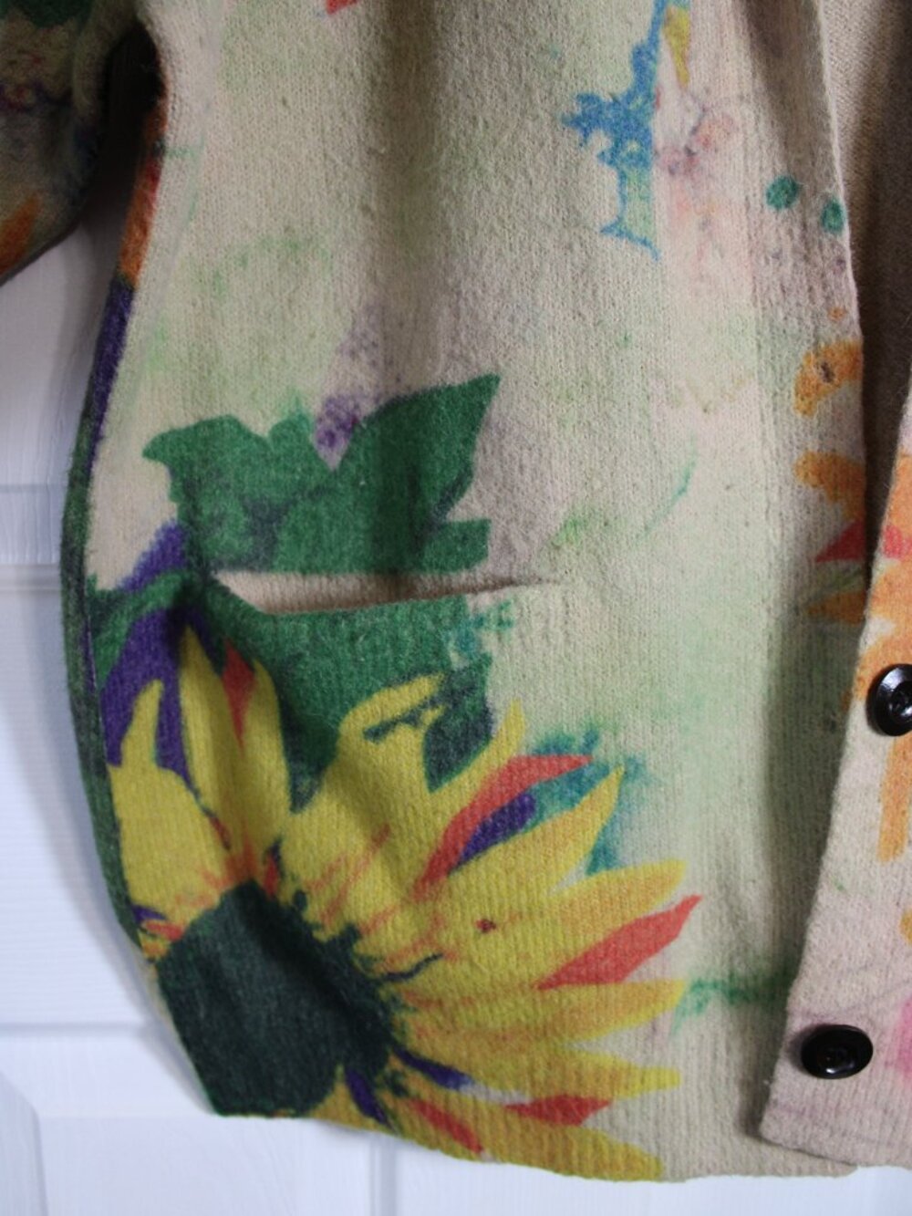 Boutique Inspired Cottagecore Cotten/Linen Sunflower Cardigan - Picture 5 of 15